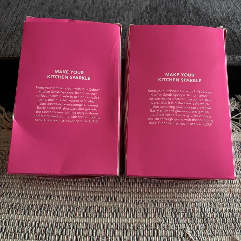 Pink Zebra Kitchen Scrub Sponge x2 - Picture 5 of 5